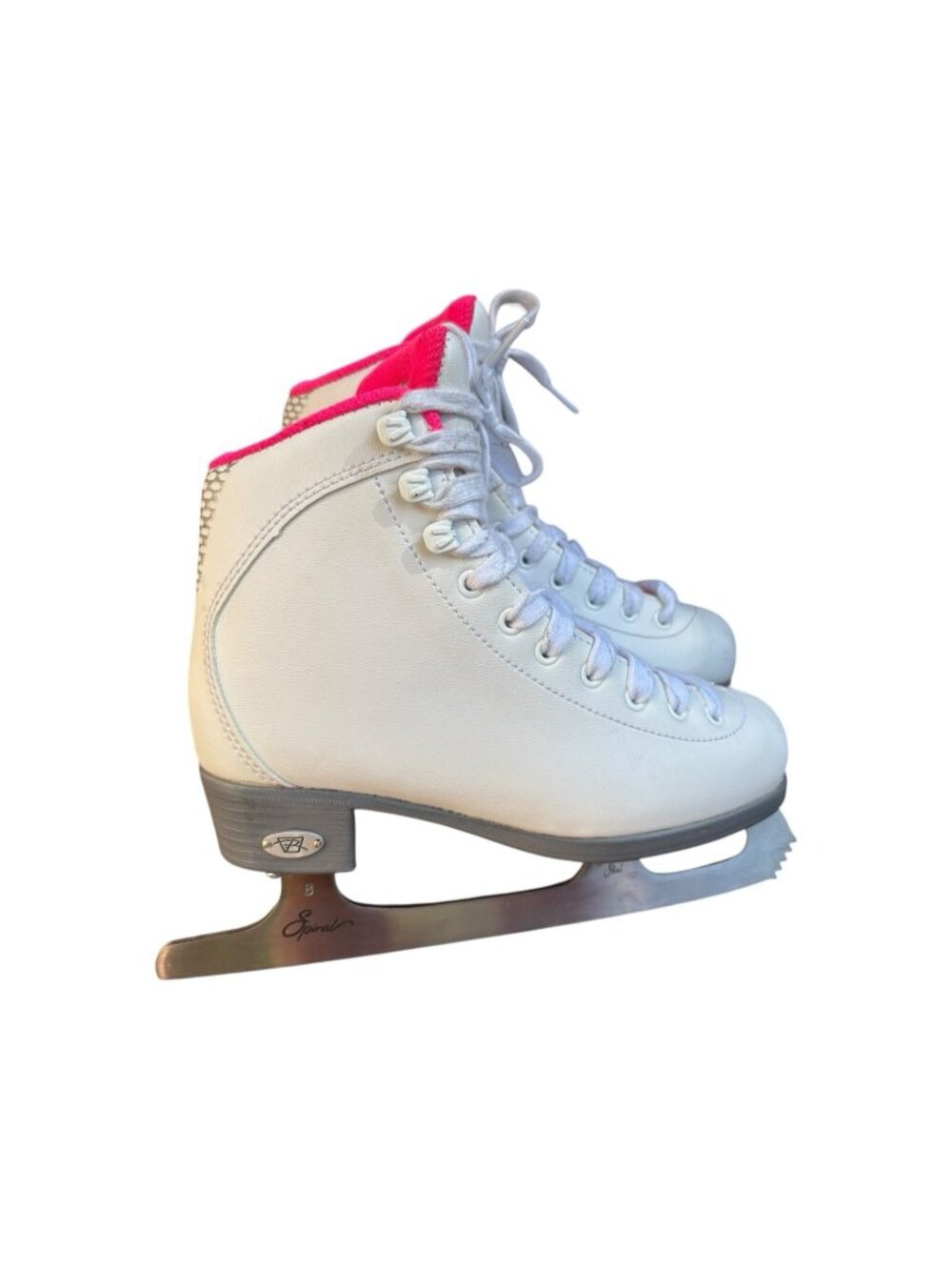 Reidell Sparkle Girls Ice Skates Size 2 Junior White Figure Skating Spiral